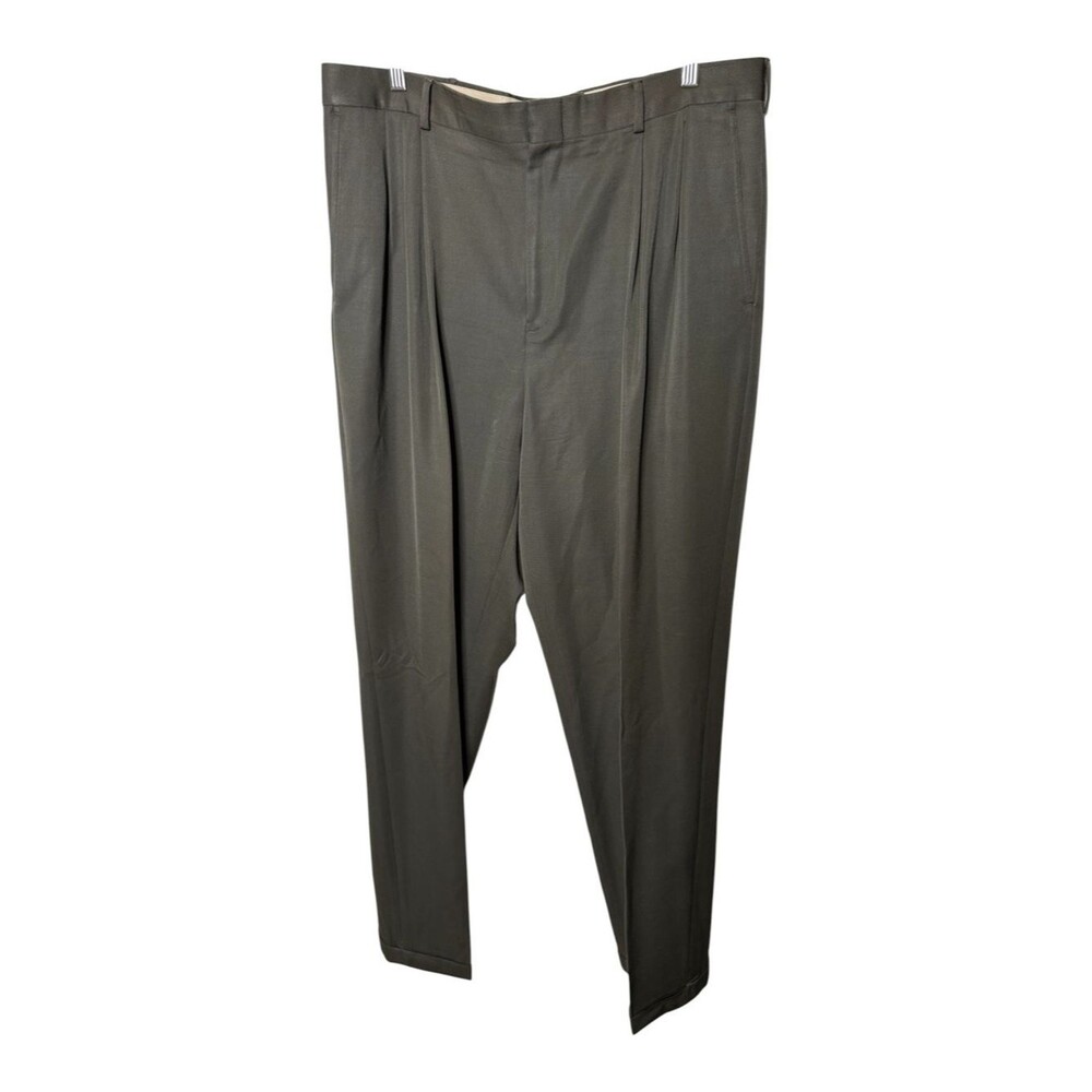 Eddie Bauer Olive Green Size 38 Tall Pleated Dress Pants